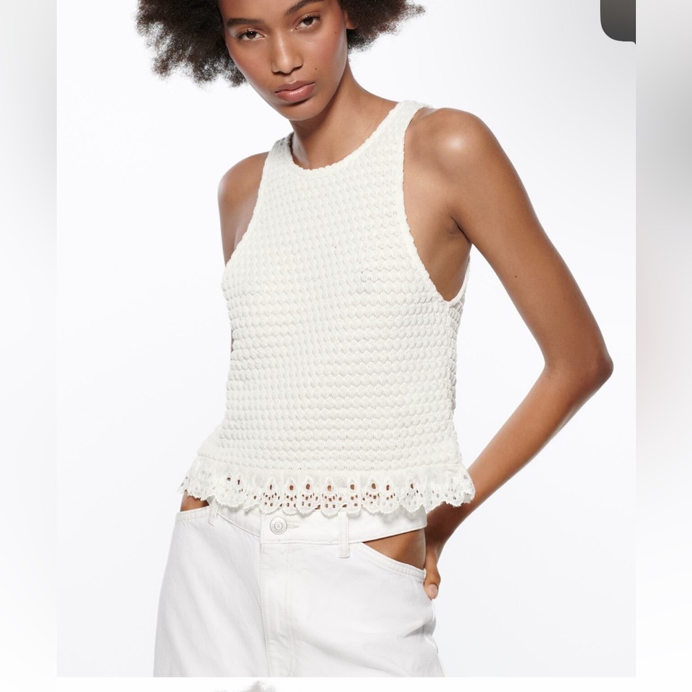 Zara ruffled high neck top! Size small- worn once to try on!